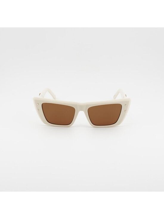MCM MW0021 25J Sunglasses White Cat Eye Frame, Brown Lenses main image 6